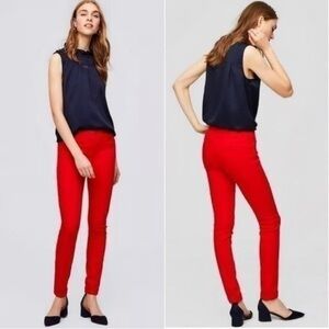 LOFT Petite Red Marisa Skinny Pants Trousers Women’s Size 6 P Office Fall School